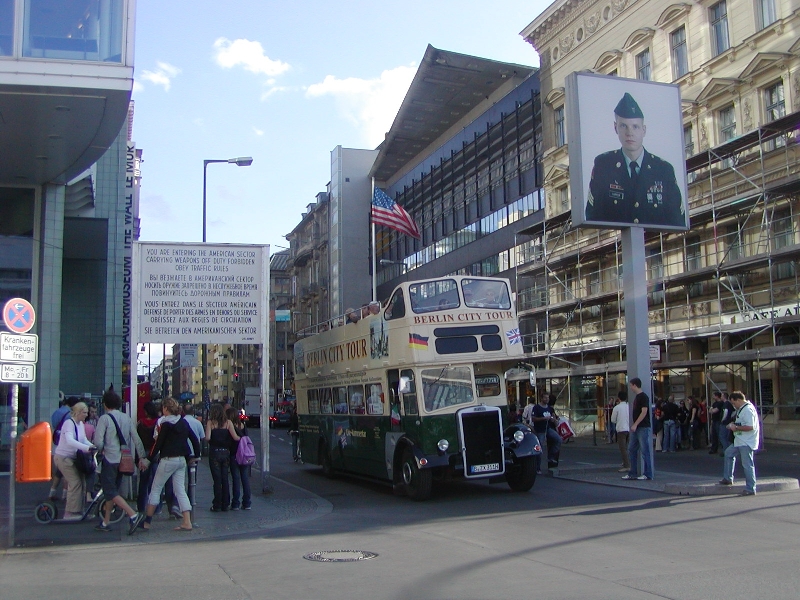 Berlin! Checkpoint Charlie as soon from the Russian Sector.